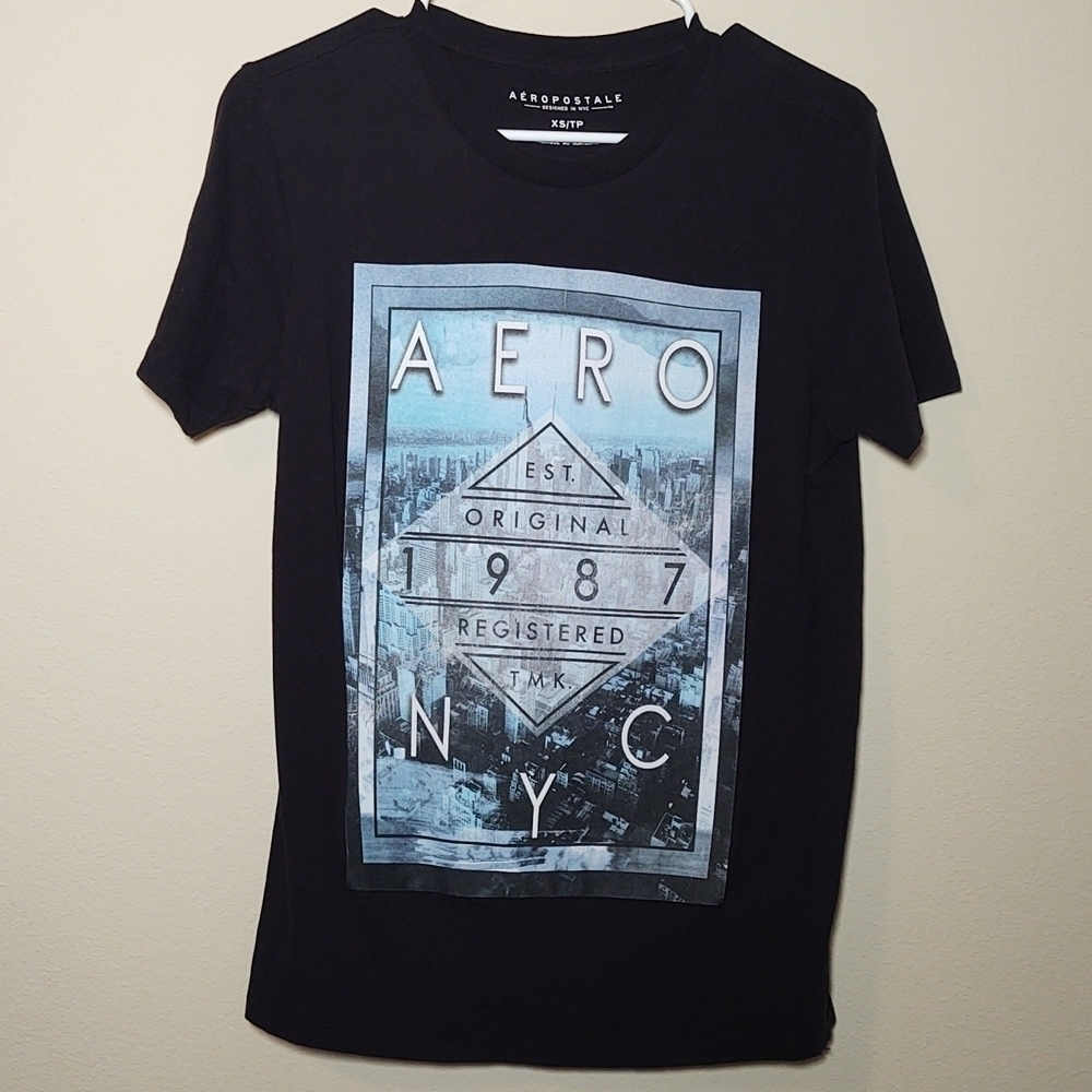 Aeropostale Black Short Sleeve Women's TShirt - Picture 1 of 4